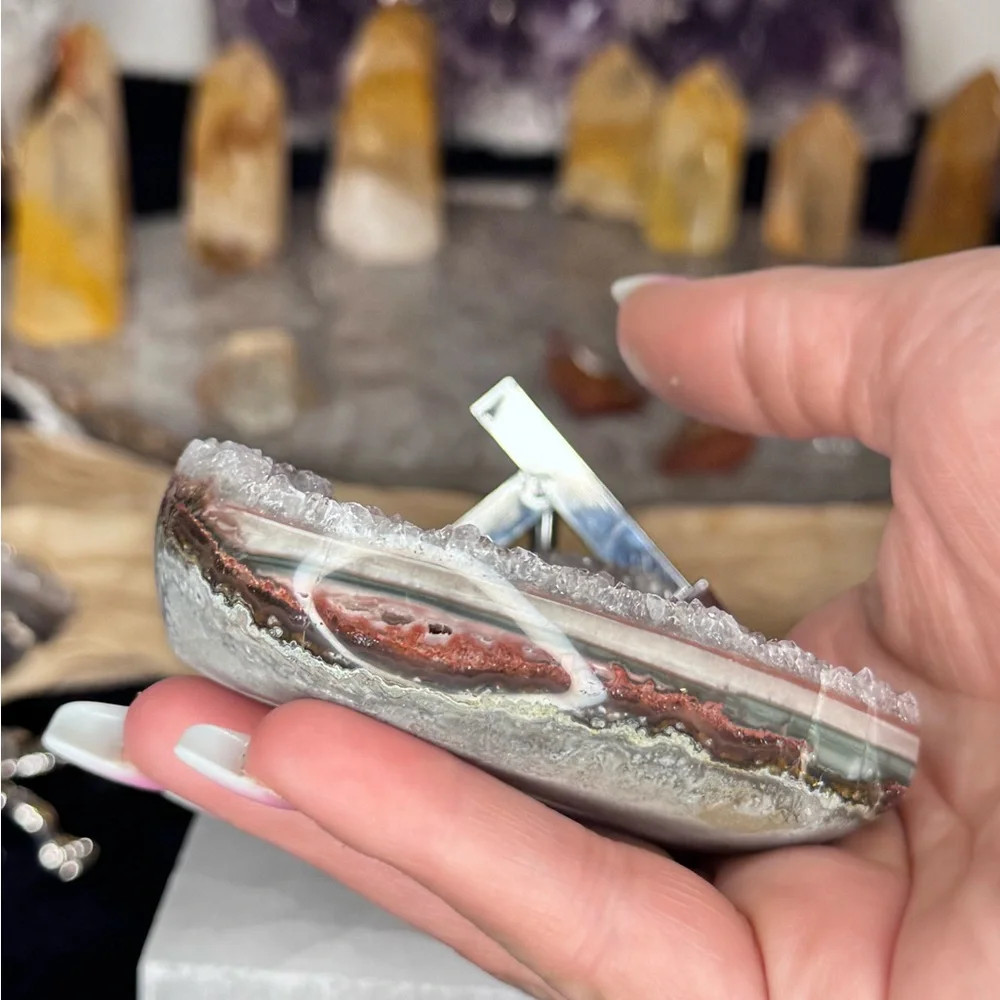 Blush Pink Ombré Amethyst Agate Heart Extra High Quality - Picture 5 of 7